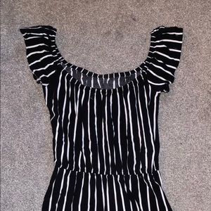 Black and white striped dress